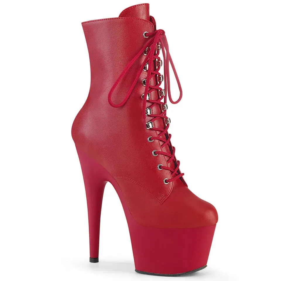 7 Inch Heel  Boots with Lace-Up Front