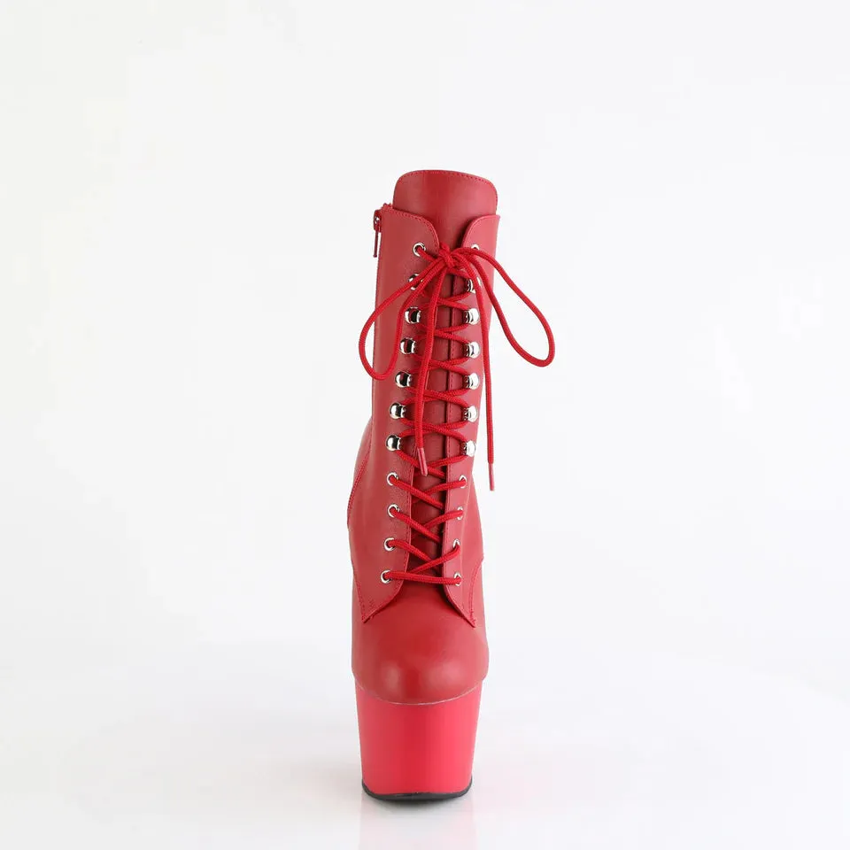 7 Inch Heel  Boots with Lace-Up Front