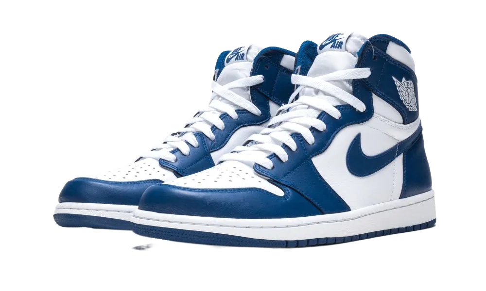 Mens Air Jordan 1 Retro High OG Storm Blue Basketball Sneakers - Iconic Style & Premium Comfort