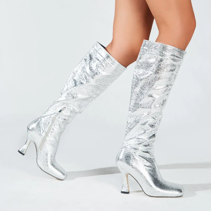 Autumn And Winter Thin But Knee-Length Boots High-Heeled Women's Boots