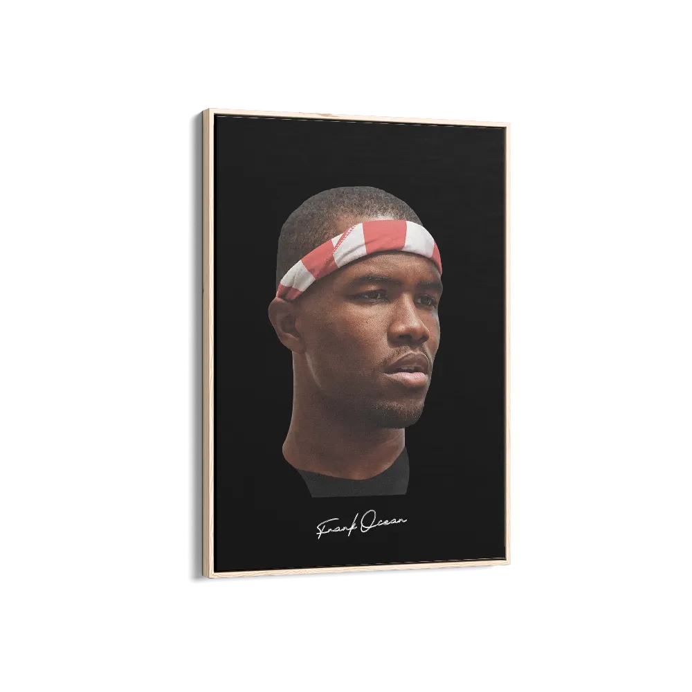 Big Head Retro Frank Ocean Black Portrait