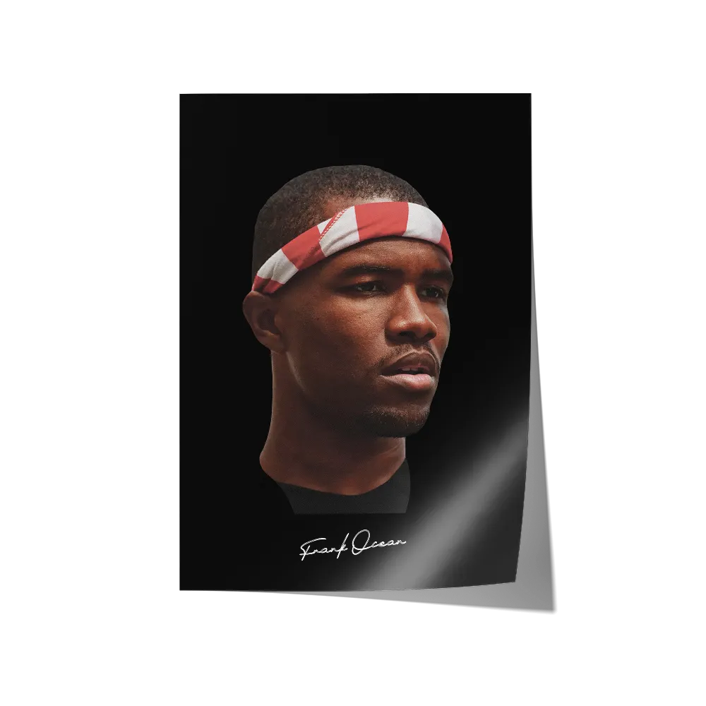 Big Head Retro Frank Ocean Black Portrait