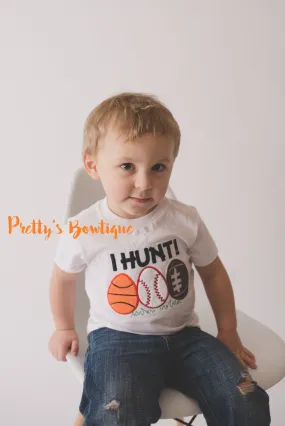 Boys I Hunt Easter Shirt -- Boys Sports Easter shirt or bodysuit-- Basketball -- Football -- Baseball -- boys Easter outfit