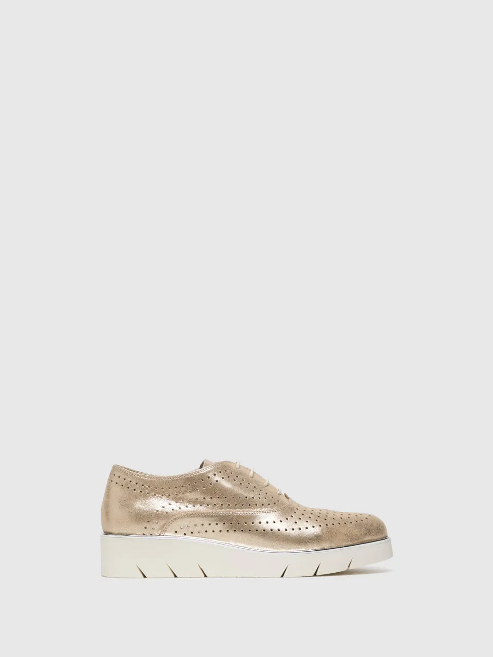 Gold Lace-up Shoes