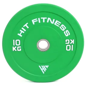 Hit Fitness 10kg Commercial Coloured Rubber Bumper Plate