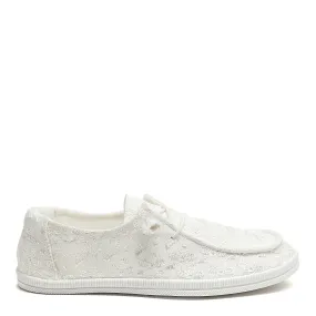 Mellow White Eyelet Slip-On Casual Shoes